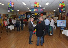 Easels being used at an event